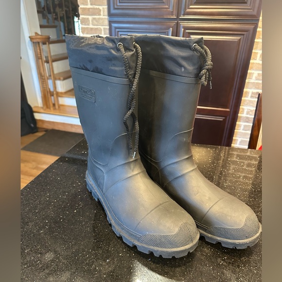 Kamik Forester Insulated Rubber Winter Rain Boots Black Men\'s Size  15